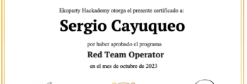 RED TEAM OPERATOR, Ekoparty Hackademy
